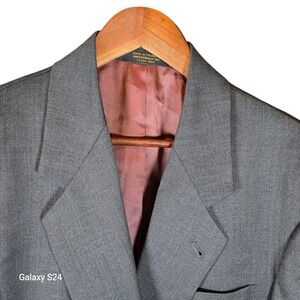 Gianfranco Ruffini‎ Mens 40R Gray Pinstripe Wool Blazer Jacket